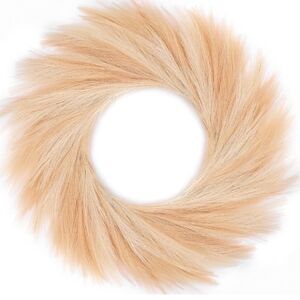Pampas Grass Wreath 24 Inch Farmhouse Artificial Boho Pampas Wreath Fall Wreath